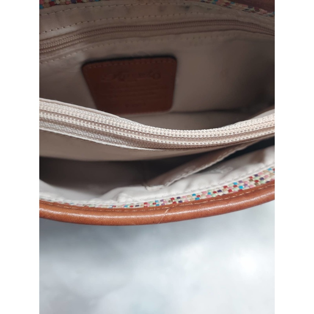 Fossil Woven Fall Brown/Multi Color Small Bag - image 6